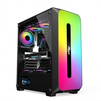 Micro ATX /ATX/ITX CASE Dazzle ARGB Effect Front Panel Bottom Mount Power Supply Available in Black and White