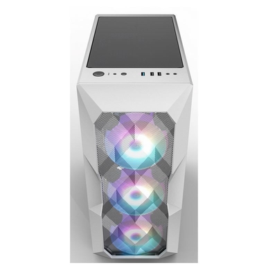 Airflow ARGB Computer Case Airflow ATX Mid-Tower with Polygonal Mesh Front Panel which support three 12cm ARGB Lighting