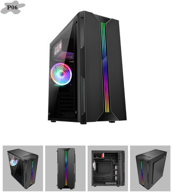 Micro ATX cpu Computer Cabinet RGB Light 12CM With Full Acrylic Panel
