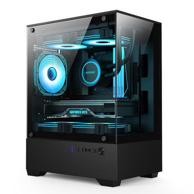 Micro-ATX ITX PC Gaming Case 1 HDD Bay 1 SSD Drive Bay Both Black White Colors