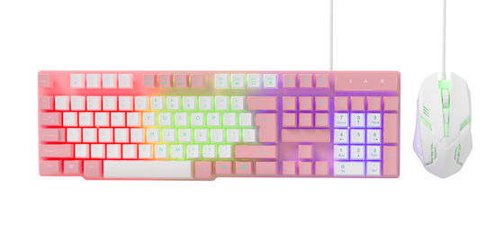 Compact And Portable Featuring Rainbow Static Lighting And High end Carbon Film 2-in-1 Keyboard And Mouse for Gamers Creatives
