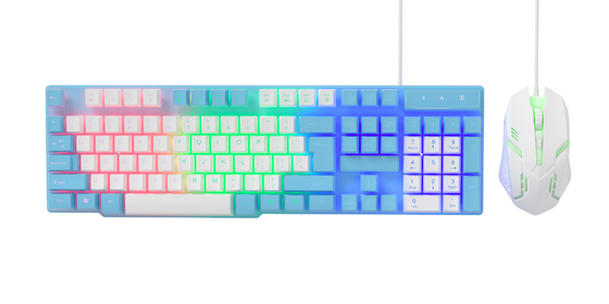 Compact And Portable Featuring Rainbow Static Lighting And High end Carbon Film 2-in-1 Keyboard And Mouse for Gamers Creatives