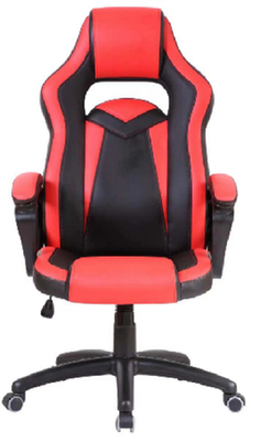 Sleek Black And Red PU Design 350mm Nylon Base With PU Castors Tilt Mechanism For Multiple Sitting Positions for Office Workers