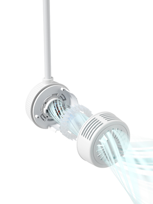 Soft Wind In Three Levels 360-degree Airflow Universal Hose 1000mAh Battery TYPE-C Charging Portable Fans In White And Mint Green