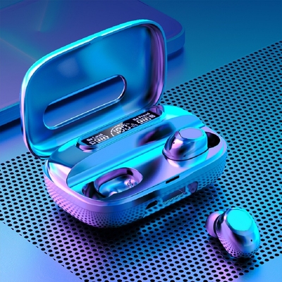 Bluetooth 5.1 Earphone Supports A2DP/AVRDP/HFP Protocols Earphones 40mAh Charging Case 500mAh F10 Dynamic Drive for Business & Sport