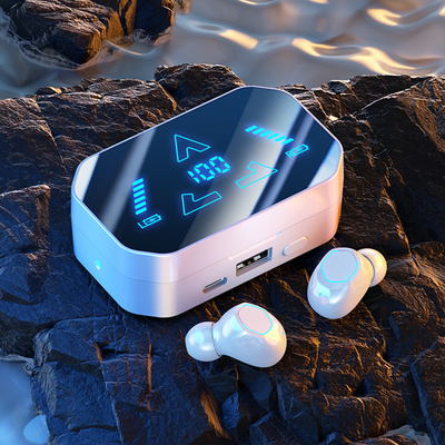 Bluetooth 5.3, F10 Waterproof And Dustproof In-ear Headphones With Digital Display Ergonomic Design For Sports Gaming Use