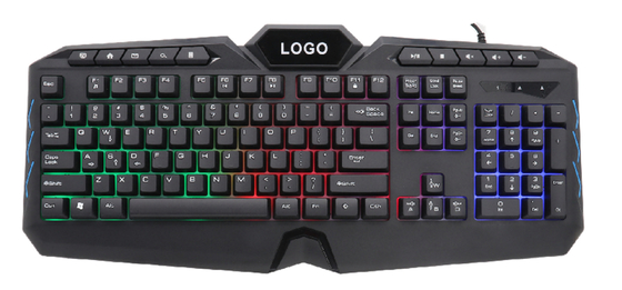 104 10 Keys ETEK Keyboard with Rainbow Backlight Carbon Film Technology and Simple Light Effect Control Lightweight at 658g