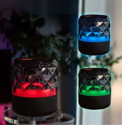 Black Portable Speaker with 3.7V 1200mAh Battery Bluetooth TF Card FM Radio USB Drive and Dynamic Lighting Effects Perfect