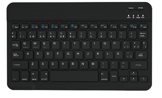 9.7-inch Bluetooth keyboard, multiple color options, 6.4mm thick and 183g lightweight design. Bluetooth 3.0 dual-mode connection