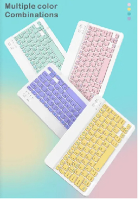 9.7-inch Bluetooth keyboard, multiple color options, 6.4mm thick and 183g lightweight design. Bluetooth 3.0 dual-mode connection