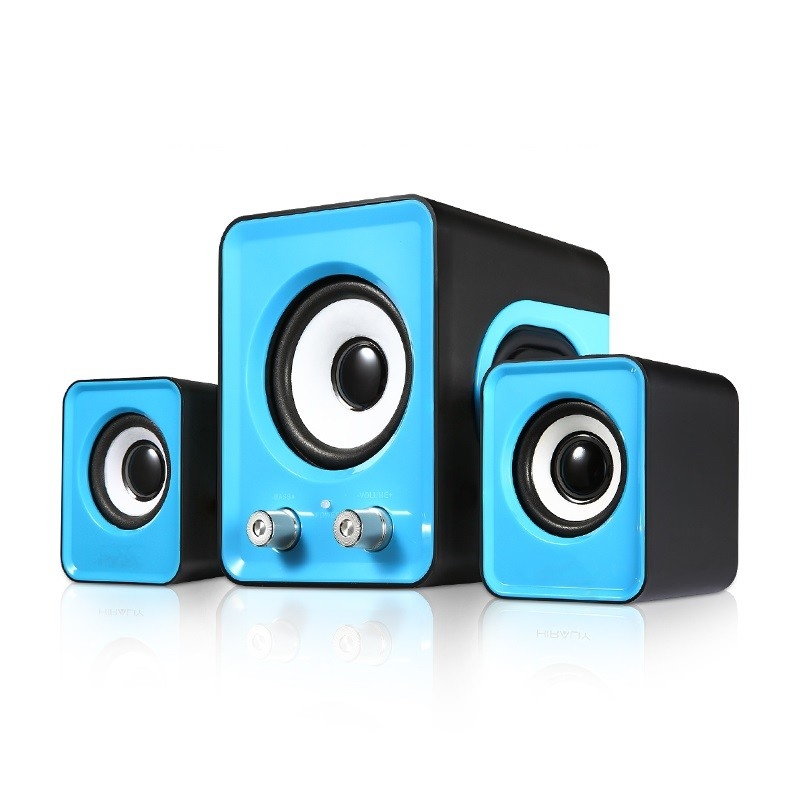 Orateurs de câble USB d'ordinateur 2,1 satellites stéréo de haut-parleurs deux avec le Subwoofer pour le PC disponible dans des couleurs multiples