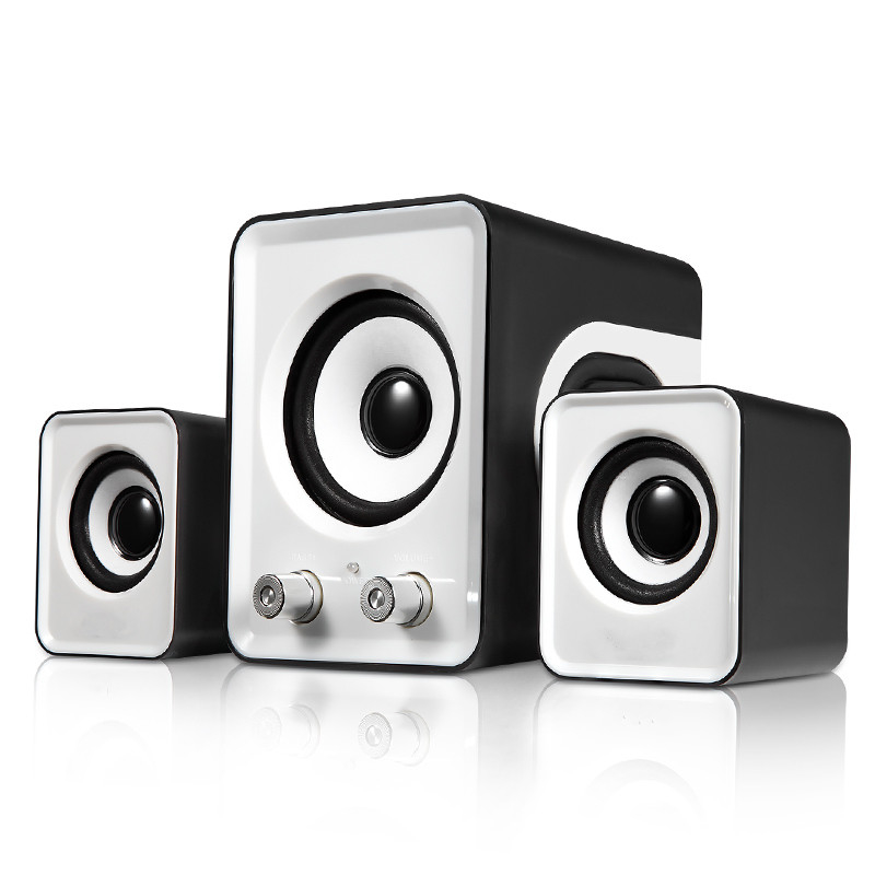 Orateurs de câble USB d'ordinateur 2,1 satellites stéréo de haut-parleurs deux avec le Subwoofer pour le PC disponible dans des couleurs multiples