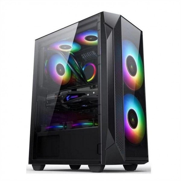 ETEK ATX/Matx boîtier d'ordinateur panneau de verre trempé sur les ventilateurs de soutien latéraux et avant 2x14cm ou 3x12cm sur le support avant Rad