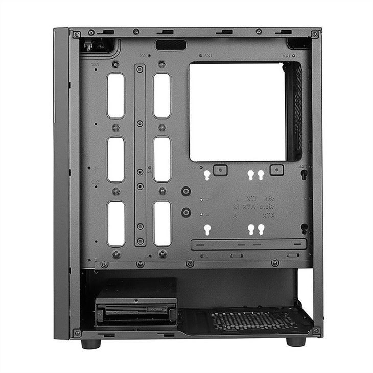 ETEK Étui d'ordinateur élégant symétrique ARGB LED bande de verre trempé Panneau latéral supérieur d'entrée/sortie avec réseau magnétique de poussière