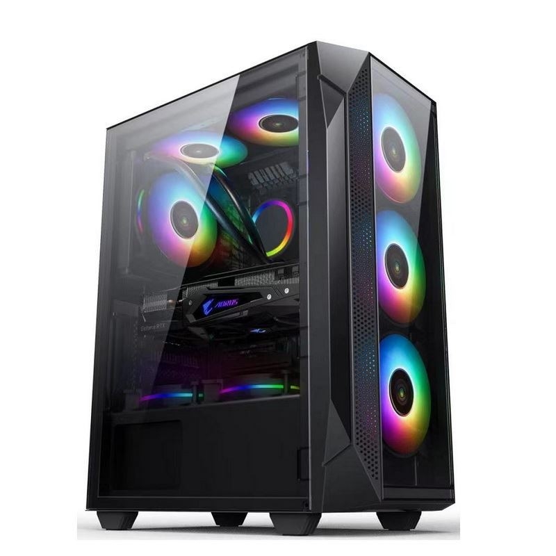 ETEK ATX/Matx boîtier d'ordinateur panneau de verre trempé sur les ventilateurs de soutien latéraux et avant 2x14cm ou 3x12cm sur le support avant Rad