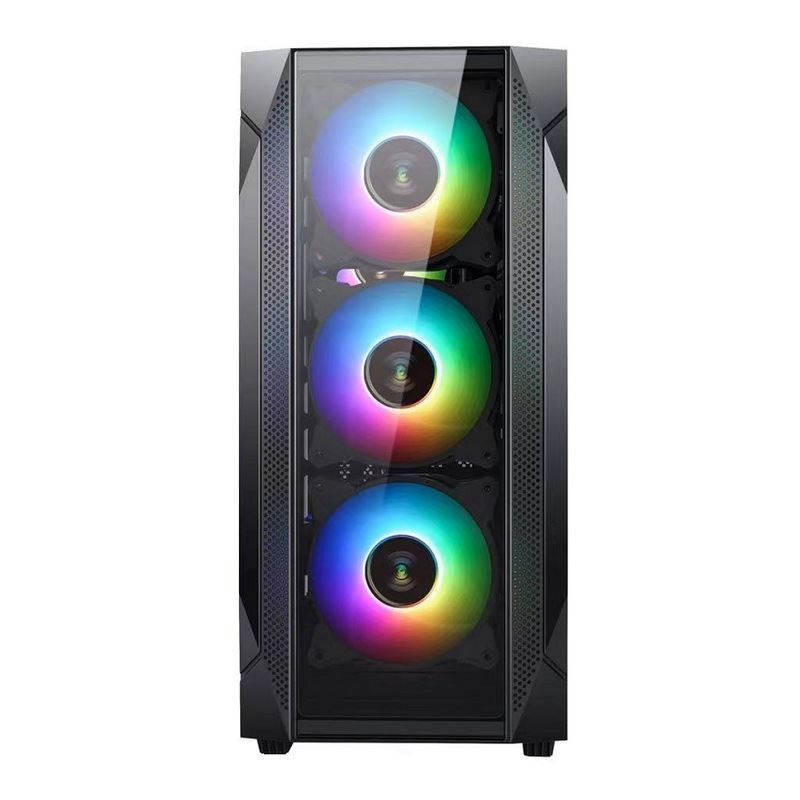 ETEK ATX/Matx boîtier d'ordinateur panneau de verre trempé sur les ventilateurs de soutien latéraux et avant 2x14cm ou 3x12cm sur le support avant Rad