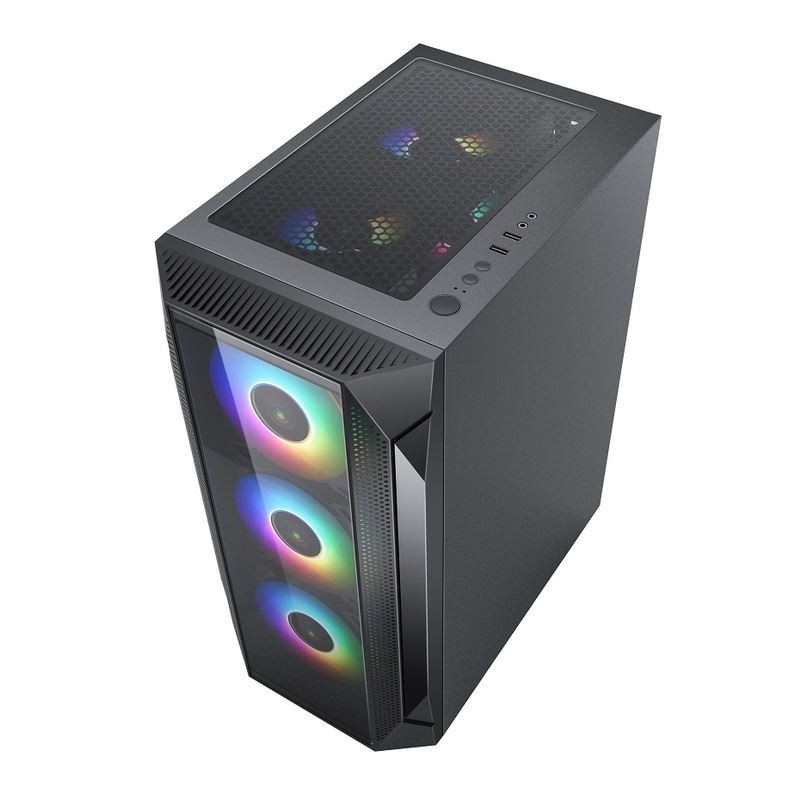 ETEK ATX/Matx boîtier d'ordinateur panneau de verre trempé sur les ventilateurs de soutien latéraux et avant 2x14cm ou 3x12cm sur le support avant Rad