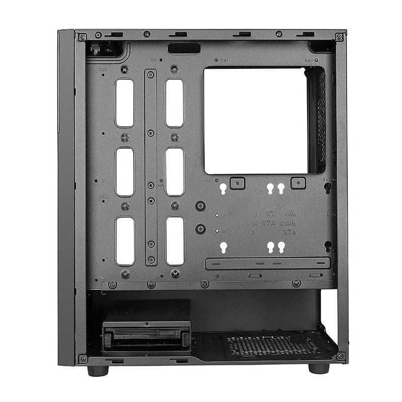 ETEK - Étui pour ordinateur de bureau bande LED ARGB sur le panneau avant, verre trempé sur le panneau latéral Panneau d'entrée/sortie supérieur
