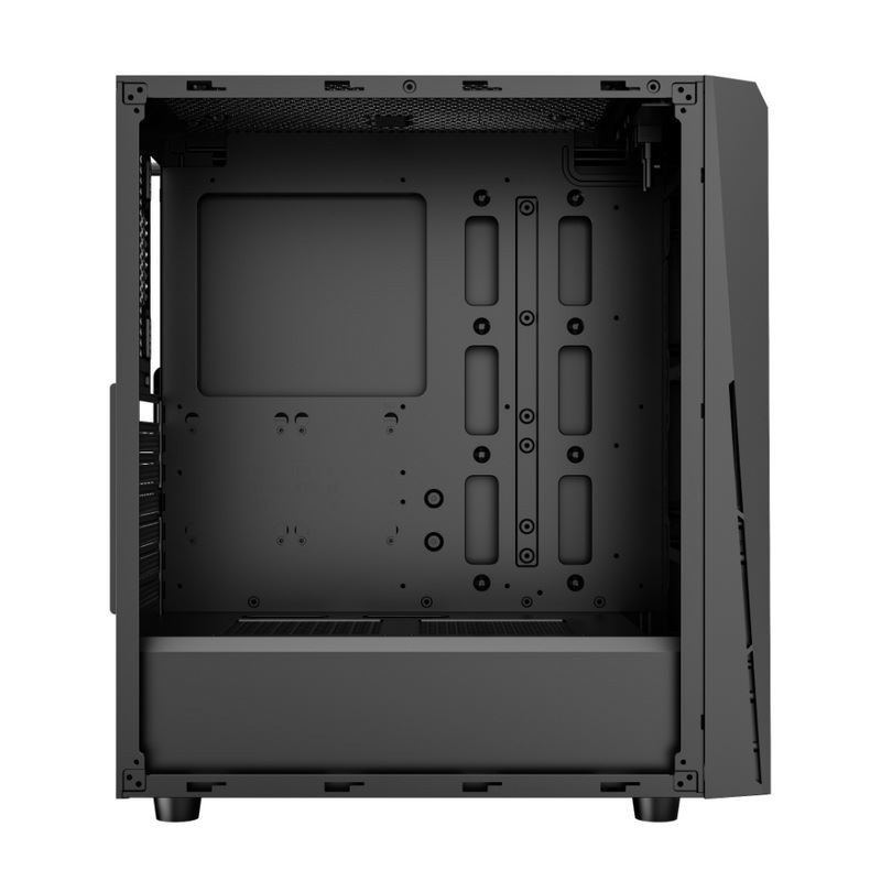 ETEK - Étui pour ordinateur de bureau bande LED ARGB sur le panneau avant, verre trempé sur le panneau latéral Panneau d'entrée/sortie supérieur