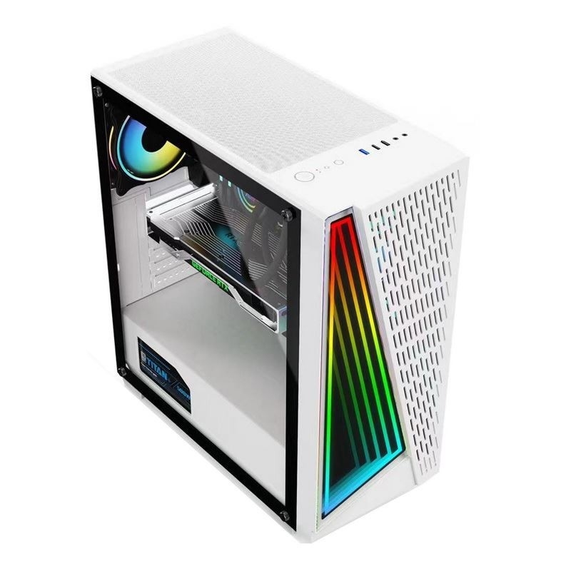 Dazzle Time Tunnel Effect prend en charge les ventilateurs ARGB en 12 cm noir et blanc disponibles. Le panneau latéral est en verre trempé.