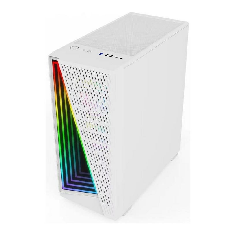 Dazzle Time Tunnel Effect prend en charge les ventilateurs ARGB en 12 cm noir et blanc disponibles. Le panneau latéral est en verre trempé.