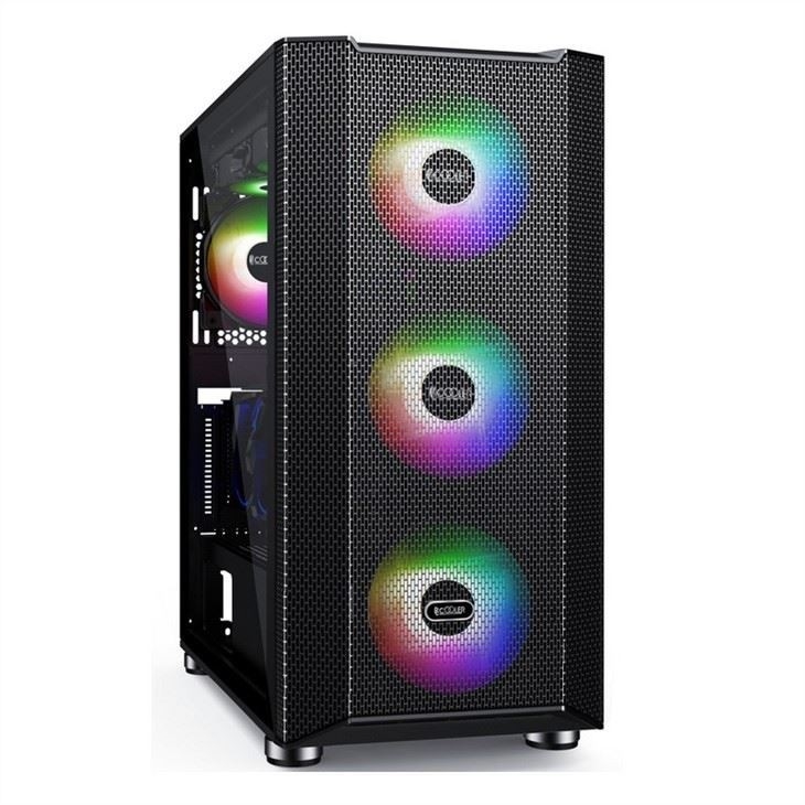 Boîtier d'ordinateur avec filtre anti-poussière de conception magnétique prend en charge 6 ventilateurs ATX mi-tour boîtier de jeu PC panneau latéral en verre gestion des câbles