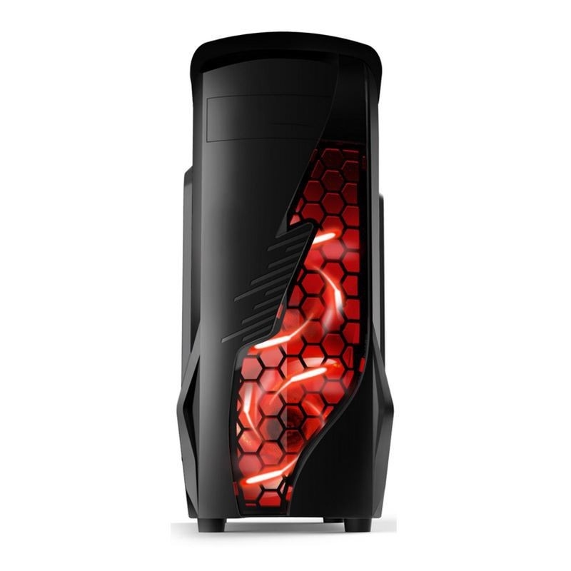 ETEK Airflow ATX Tour centrale avec panneau avant creux et transparent Panneau côté gauche acrylique complet
