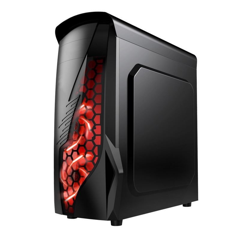 ETEK Airflow ATX Tour centrale avec panneau avant creux et transparent Panneau côté gauche acrylique complet