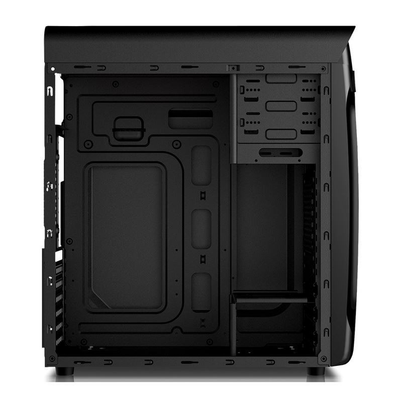 ETEK Airflow ATX Tour centrale avec panneau avant creux et transparent Panneau côté gauche acrylique complet