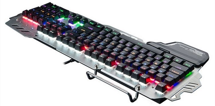 Clavier mécanique de jeu câblé avec un support pour téléphone portable et support carpien