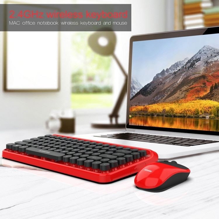 Clavier de machine à écrire combiné de Mini Portable 84-Key de clavier sans fil et souris 3D compatibles avec la Tablette de PC d'Android Windows