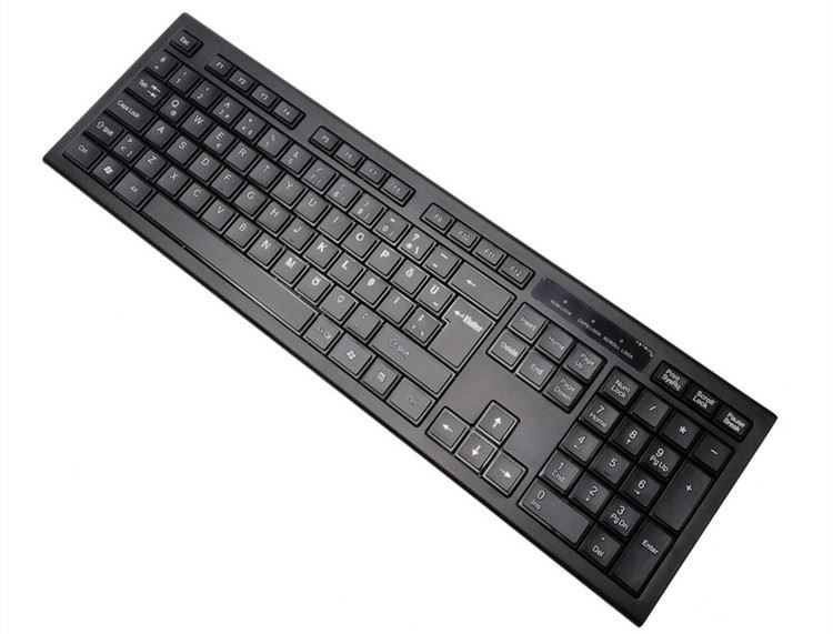 Combiné 2.4GHz silencieux normal mince combiné de clavier sans fil et de souris avec le récepteur nano d'USB pour l'ordinateur portable, PC
