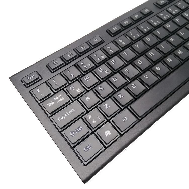 Combiné 2.4GHz silencieux normal mince combiné de clavier sans fil et de souris avec le récepteur nano d'USB pour l'ordinateur portable, PC
