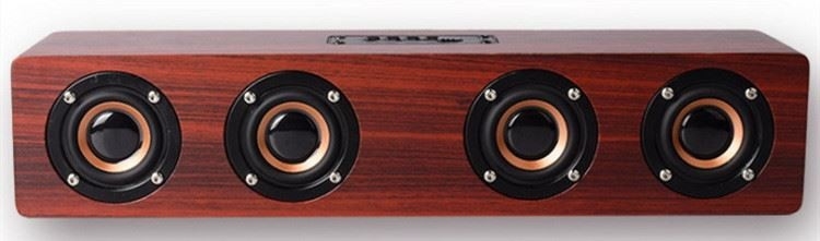 4000mah En Bois Bluetooth Sans Fil HIFI Haut-Parleur Portable Musique SoundBar AUX Mains Libres pour TV