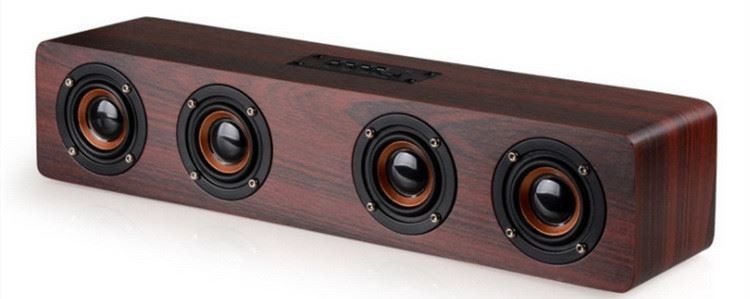 4000mah En Bois Bluetooth Sans Fil HIFI Haut-Parleur Portable Musique SoundBar AUX Mains Libres pour TV
