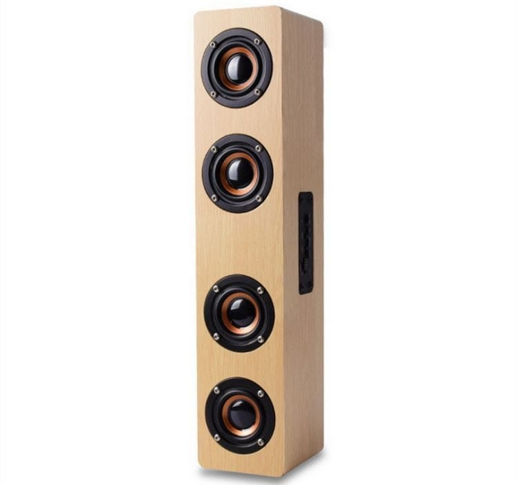 4000mah En Bois Bluetooth Sans Fil HIFI Haut-Parleur Portable Musique SoundBar AUX Mains Libres pour TV