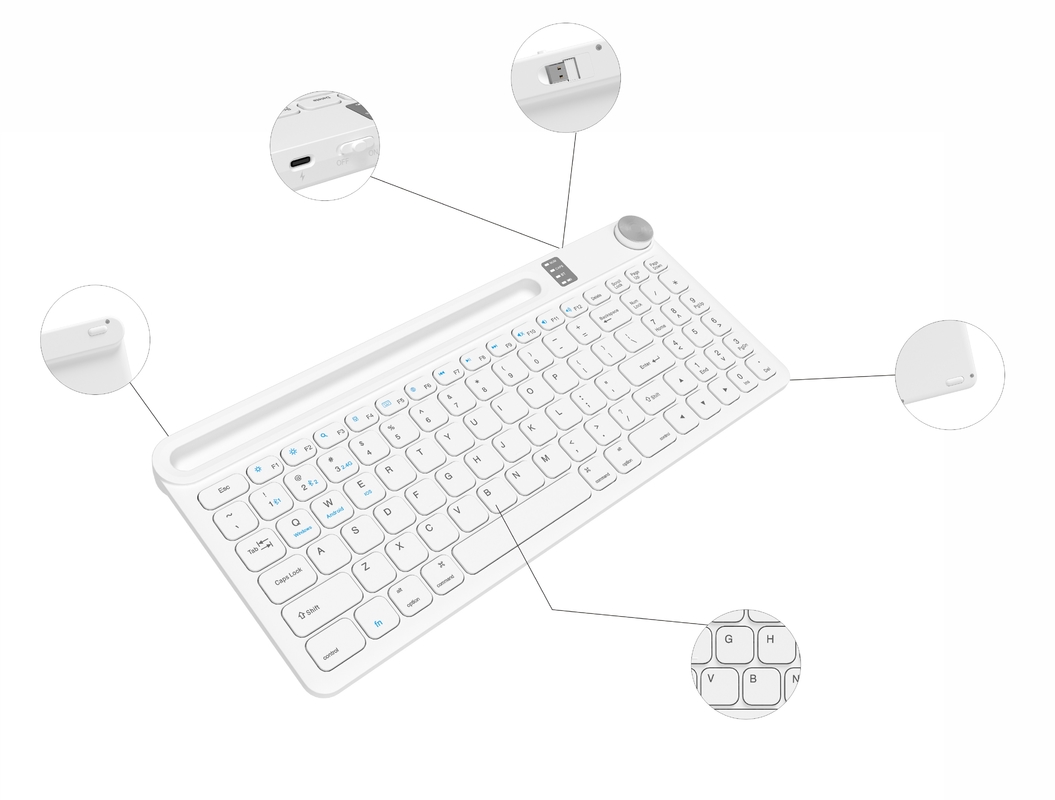Clavier Bluetooth 3.0 ou 5.0 à 96 touches Portable pour une utilisation mobile fréquente avec des tablettes ou des ordinateurs portables