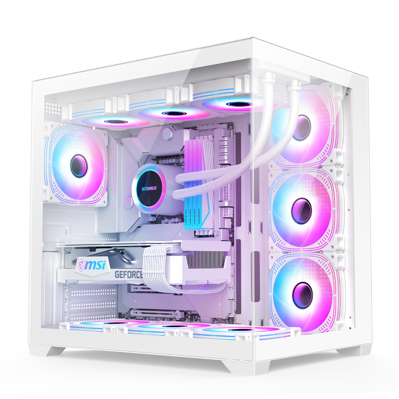 Casque d'ordinateur à châssis moderne avec bonne ventilation, espace intérieur spacieux, refroidissement efficace pour les jeux et les PC hautes performances