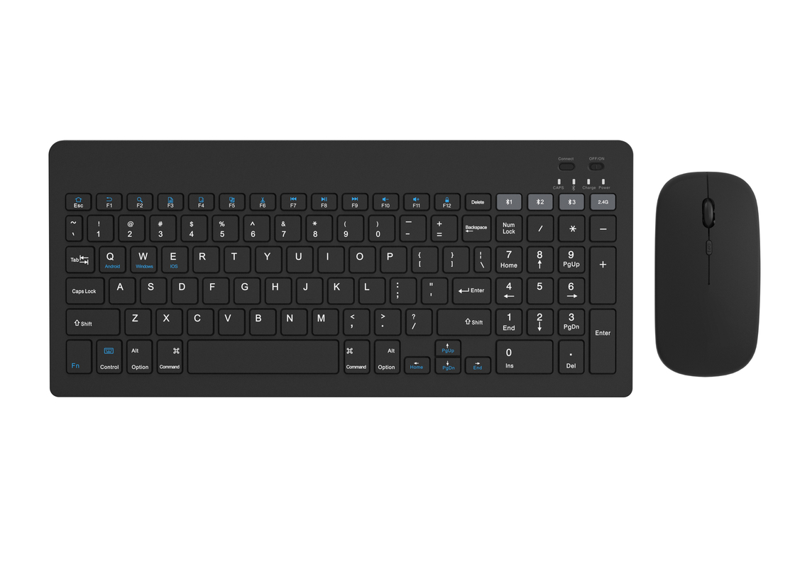 Minimalist All-black 99-key Wireless Keyboard With Wireless Charging Multi-DPI 4D Mouse For Offices Homes
