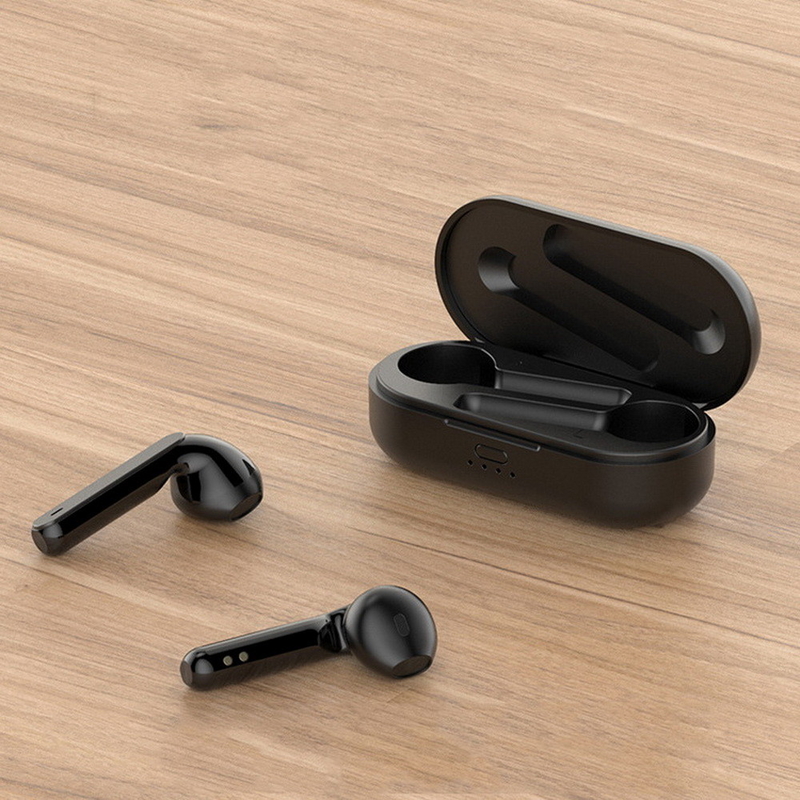 Écouteurs sans fil ETEK, Bluetooth avec microphone, conception à moitié dans l'oreille, réduction du bruit pour les appels clairs, basse profonde, étanche