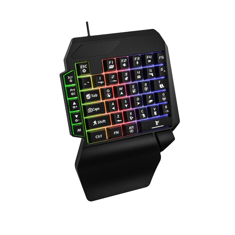Clavier de jeu à 40 touches pour une seule main Conception compacte pour les joueurs FPS et RTS