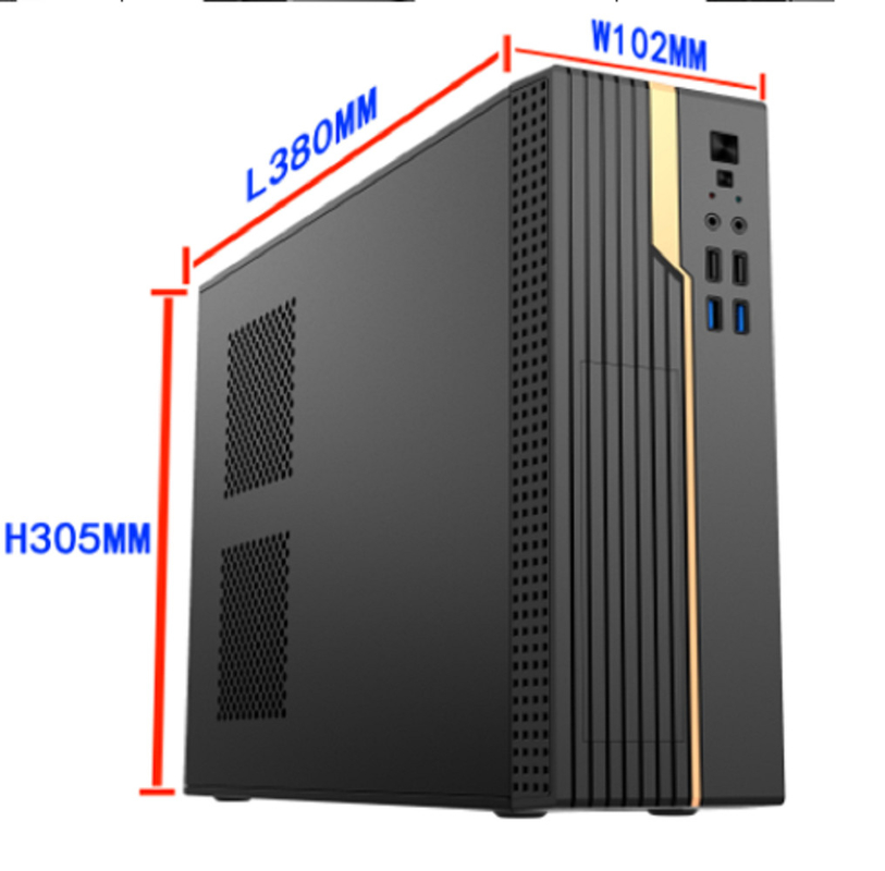 Casse d'ordinateur prend en charge Micro ATX et ITX doté d'un stockage solide Évolutivité Diverses interfaces frontales ventilateur de 8 cm pour le refroidissement