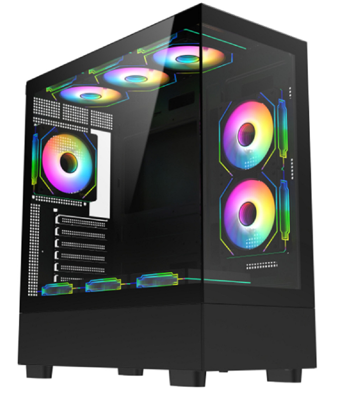 Étui pour ordinateur 0,7 mm SPCC Matériau métallique ferreux Multi-ventilateur et support de refroidissement par eau ATX M-ATX ITX cartes mères