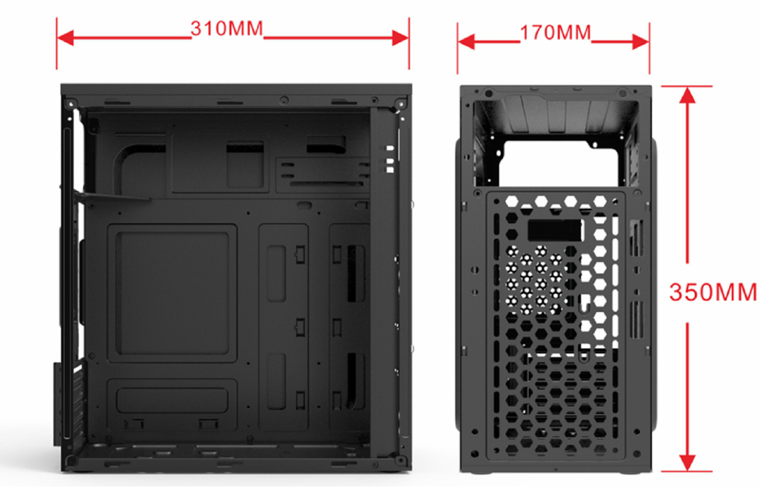 Prend en charge MicroATX MIniATX avec 4 emplacements d'expansion 2HDDs 2 SSDs 12cm et 8cm montures de ventilateur Compact Lightweight Computer Case Pour de l'argent