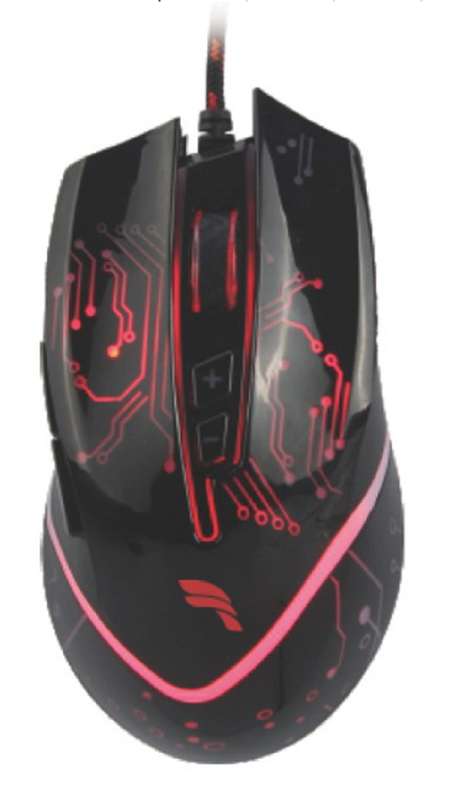 Souris à bouton 6D avec câble tressé USB Conception noire classique Compatible avec plusieurs systèmes.