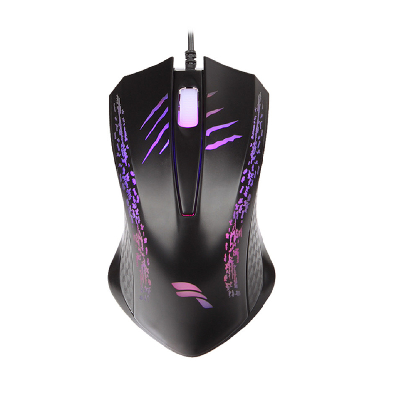 Souris USB ergonomique 3D avec capteur CS4534, lumière respiratoire colorée, bloc de fer pondéré; compatible avec plusieurs systèmes d'exploitation
