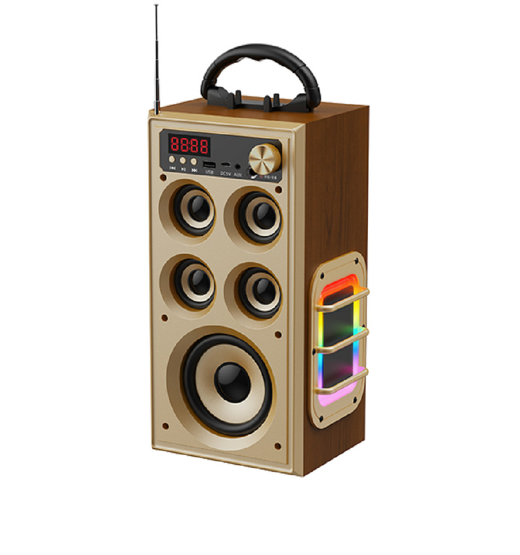 Batterie de 3600 mAh haut-parleur sans fil multifonctionnel SNR≥75dB Unité magnétique de 50 pouces de 4 pouces et quatre unités magnétiques de 40 pouces de 2 pouces avec diaphragme de basse éclairé RGB pour les amateurs de musique