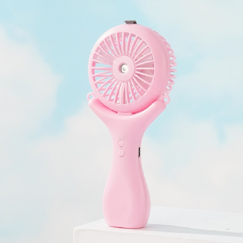 Batterie de 500 mAh 2 heures de charge 3 vitesses de vent 148g Poids léger Halterneck Bureau Portable 3 en 1 Nano Spray Fan