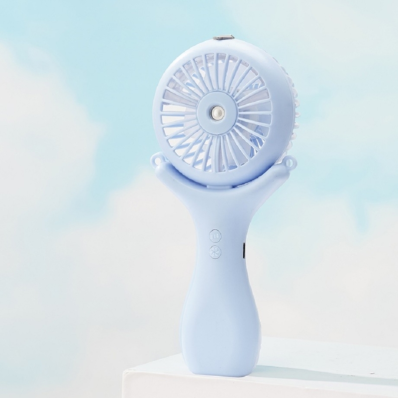 Batterie de 500 mAh 2 heures de charge 3 vitesses de vent 148g Poids léger Halterneck Bureau Portable 3 en 1 Nano Spray Fan
