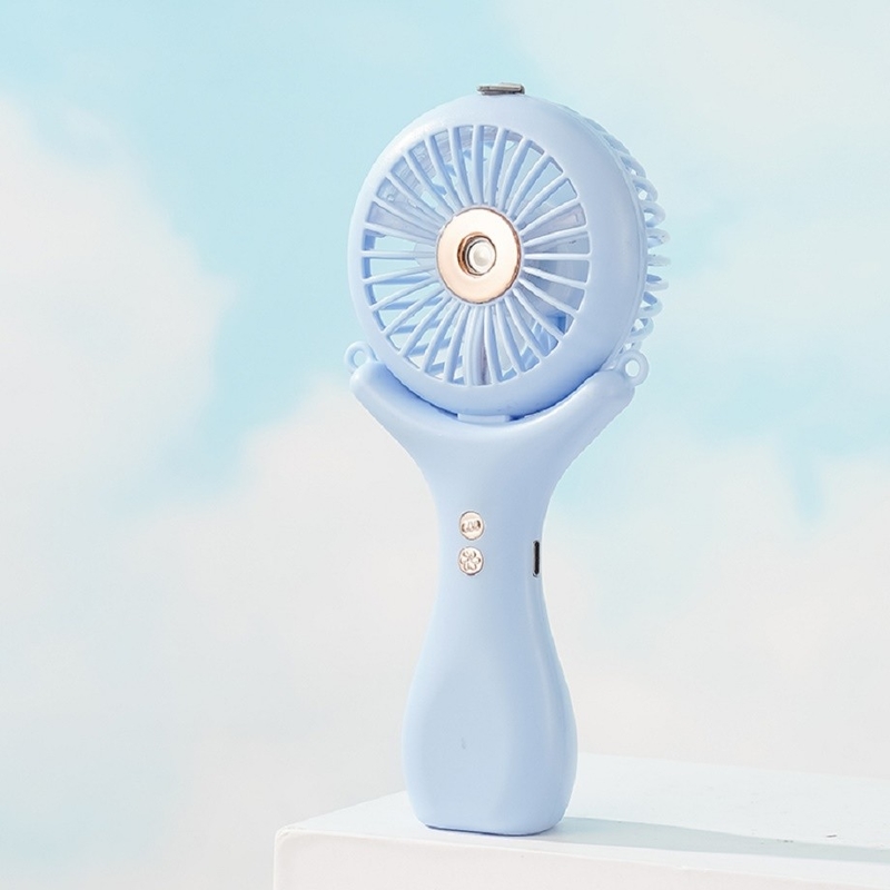 Batterie de 500 mAh 2 heures de charge 3 vitesses de vent 148g Poids léger Halterneck Bureau Portable 3 en 1 Nano Spray Fan